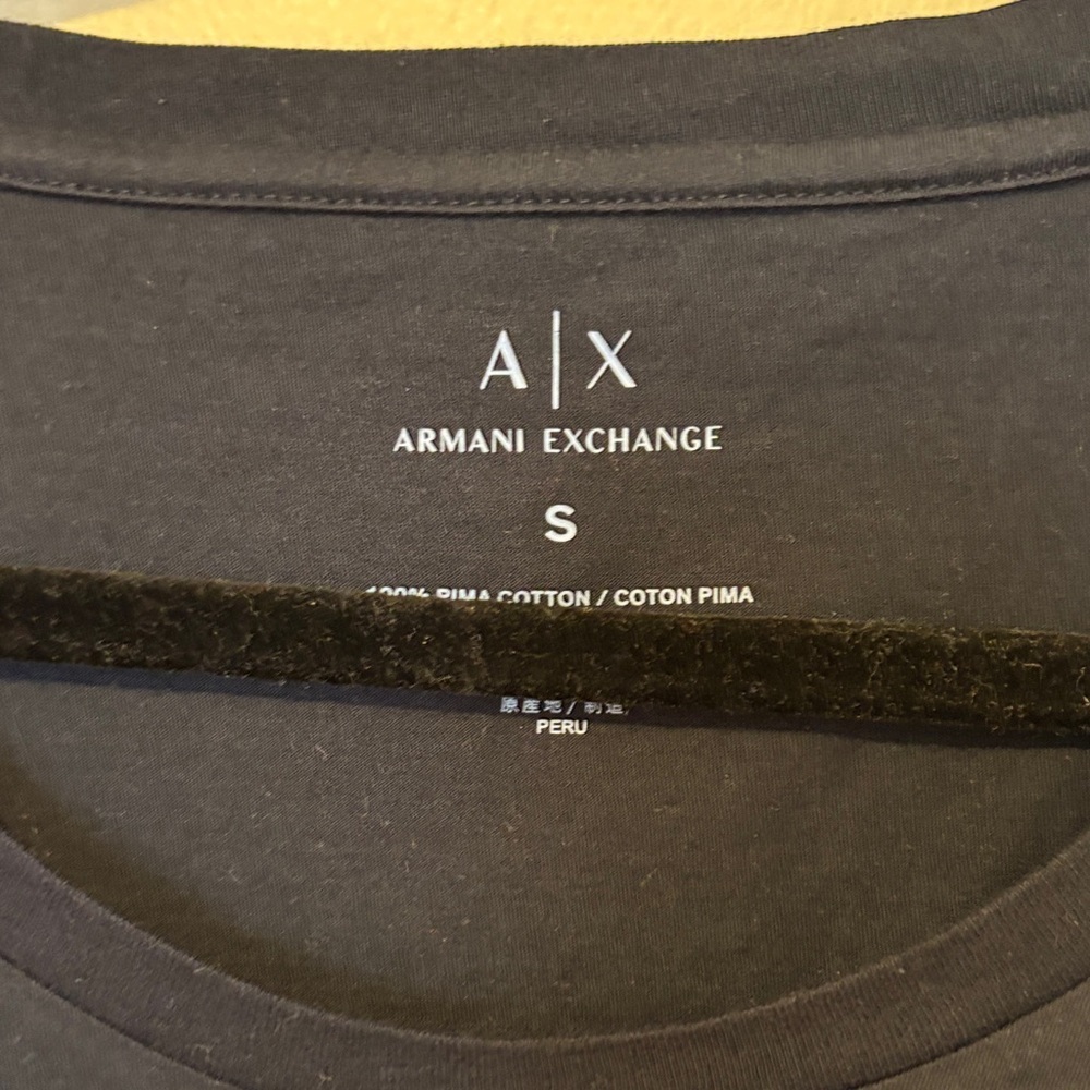 Armani Exchange Women's Navy and Blue Graphic Tee - Picture 2 of 2